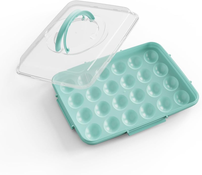 YETESON Deviled Egg Containers with Lid - 2 Pack 48 Count Reusable Platter Storage Tray with Handle for Refrigerator, Party, Thanksgiving, Christmas, Easter, Potlucks, Tea Parties, Picnics, Brunches (Blue) - Image 1